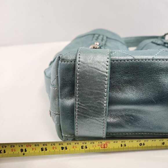 Isabella Fiore  Slouchy Light Teal Tote Bag - Picture 12 of 13